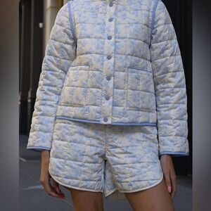 NWT Yellow The Label Floral Quilted Shorts